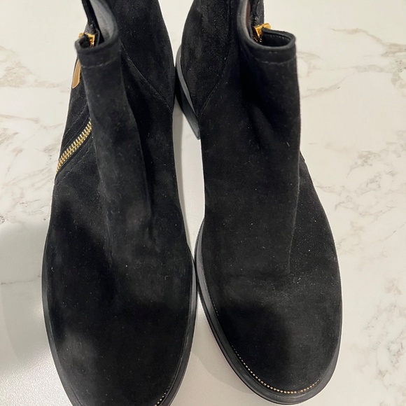 Beautifeel Black Suede Booties with Gold Zipper, Sz 38 - Picture 5 of 9